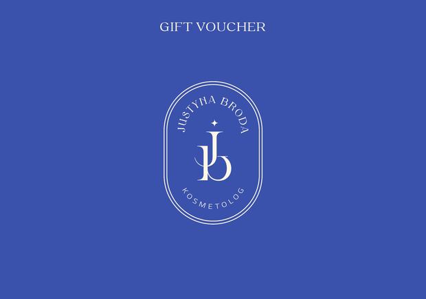 Granatowy voucher podarunkowy Justyny Brody