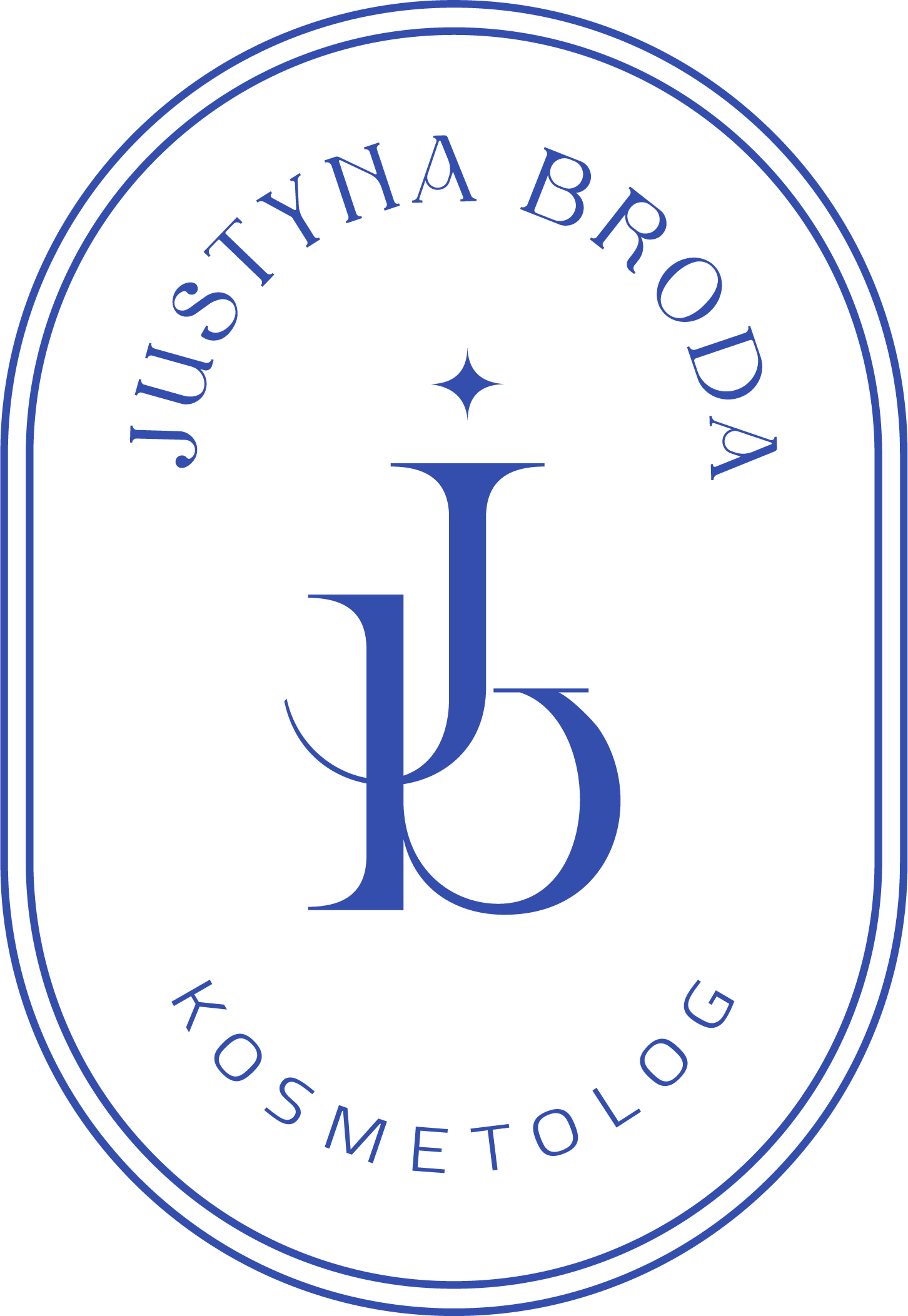 Element graficzny przedstawiający logo gabinetu kosmetologicznego w Krakowie, który prowadzi doświadczony kosmetolog holistyczny - Justyna Broda.