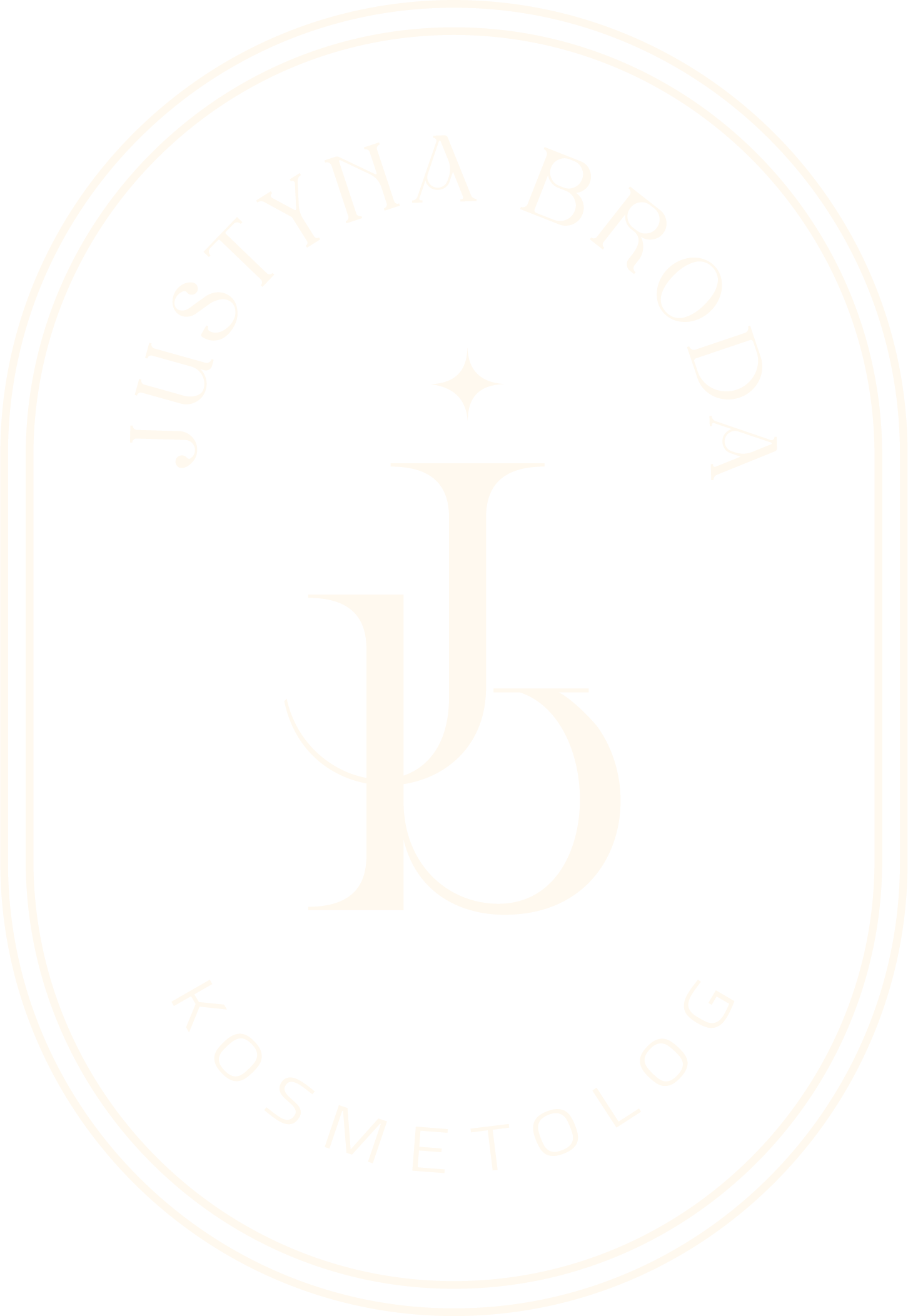 Element graficzny przedstawiający logo gabinetu kosmetologicznego w Krakowie, który prowadzi doświadczony kosmetolog holistyczny - Justyna Broda.